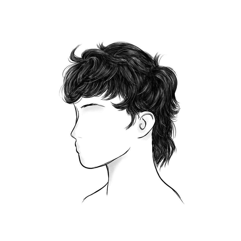 wavy mullet hairstyle